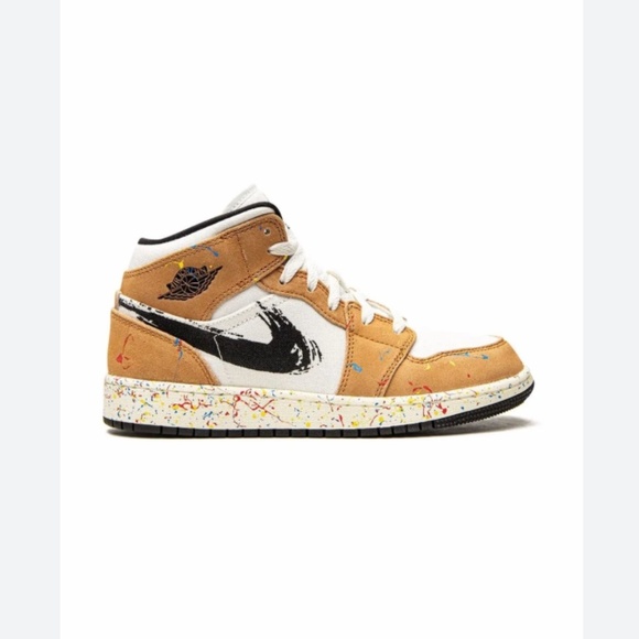 JORDAN 1 MID SE 'BRUSHSTROKE PAINT SPLATTER - Men's 8 - Picture 1 of 13